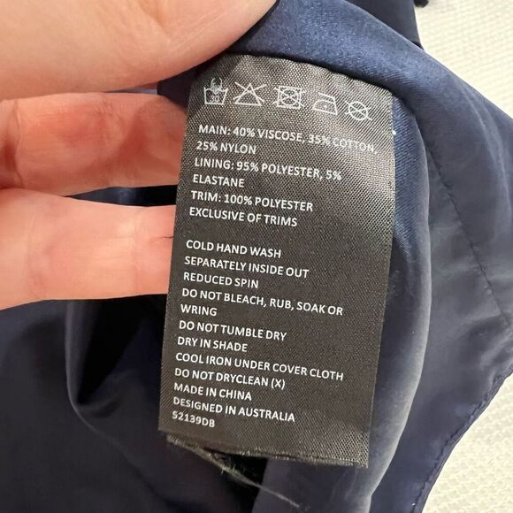 Bardot Fiona Trumpet Dress Navy Blue Women’s Sz‎ 8 - Picture 7 of 9